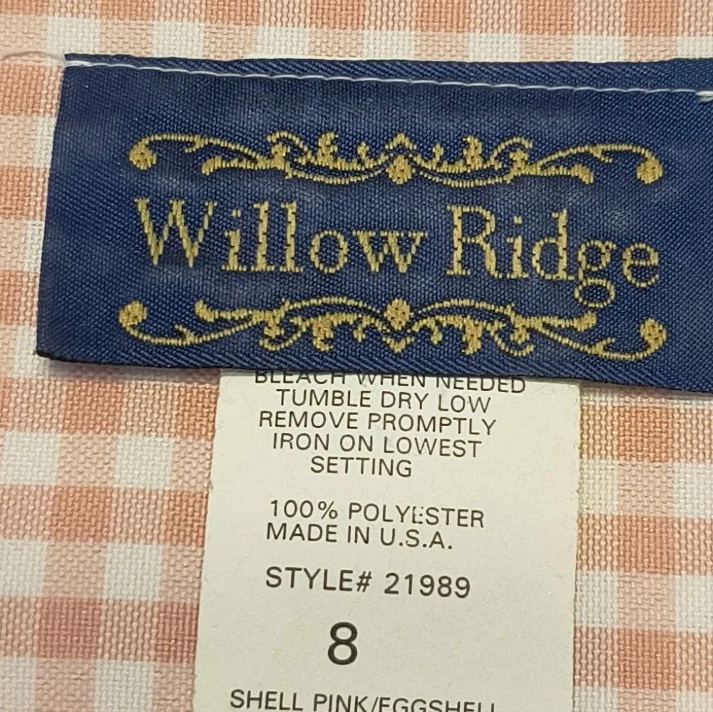 Vintage Willow Ridge Cottagecore modest Pink Gingham 2 Piece Set Size 8 - Picture 6 of 13
